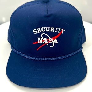 Vintage NASA Security Hat 90s Snapback Cap Space Astronaut. Houston embroidery